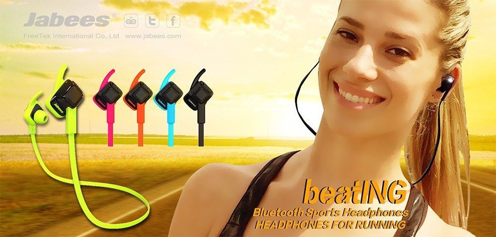 Jabees Beating Sports Bluetooth 4.1 Earphone Headset Waterproof Headphone Mic