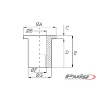 Puig Universal Wellnuts M6 (Black) - Single Nut