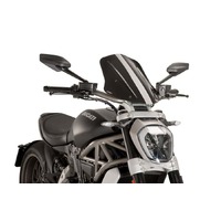 Puig New Generation Adjustable Touring Screen Compatible With Ducati X Diavel/S 2016 - 2018 (Black)
