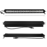 20" Led Light Bar 100w Aurora Spot Flood Light with Wire Harness  Antitheft Nuts