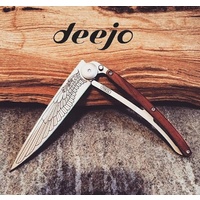 Deejo Pocket Knife with Stylish Designs Tattooed on Blade