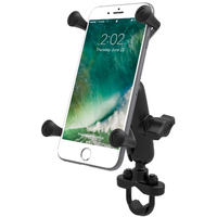 RAM-B-149Z-UN10U - RAM Handlebar Rail Mount with Zinc Coated U-Bolt Base  Universal X-Grip Large Phone/Phablet Cradle