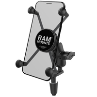 RAM-B-176-A-UN10U - RAM Fork Stem Mount with Short Double Socket Arm  Universal X-Grip Large Phone Cradle