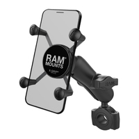 RAM-B-408-75-1-UN7U - RAM Torque 3/4  - 1  Diameter Handlebar/Rail Base with 1  Ball, Standard Arm and X-Grip for Phones