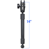 RAP-BB-230-14-201U - RAM® 14" PVC Pipe Extension with Ball Ends & Double Socket Arm