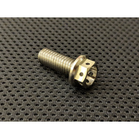 RaceFasteners Titanium M6 x 1 Drilled Hex Flange Bolt (8mm)