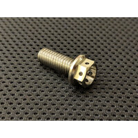 RaceFasteners Titanium M6 x 1 Drilled Hex Flange Bolt (12mm)