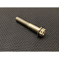 RaceFasteners Titanium M8 x 1.25 Drilled Hex Flange Bolt (45mm)